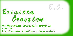 brigitta oroszlan business card